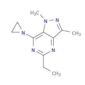 1H-Pyrazolo[4,3-d]pyrimidine, 7-(1-aziridinyl)-5-ethyl-1,3-dimethyl-