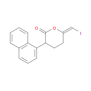 2H-Pyran-2-one, tetrahydro-6-(iodomethylene)-3-(1-naphthalenyl)-, (E)-